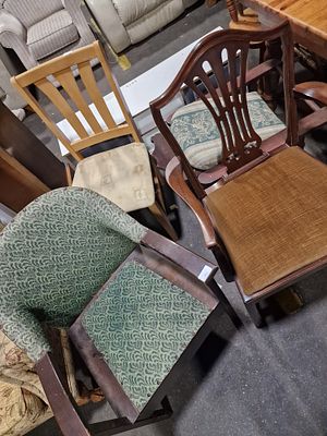 A Group of Mixed Mahogany and Oak Dining and Occasional Chairs. A group of miscellaneous 