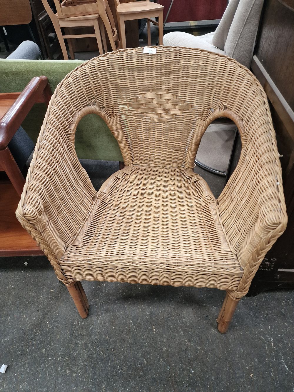 Lot 893: A Woven Wicker And Rattan Conservatory Armchair