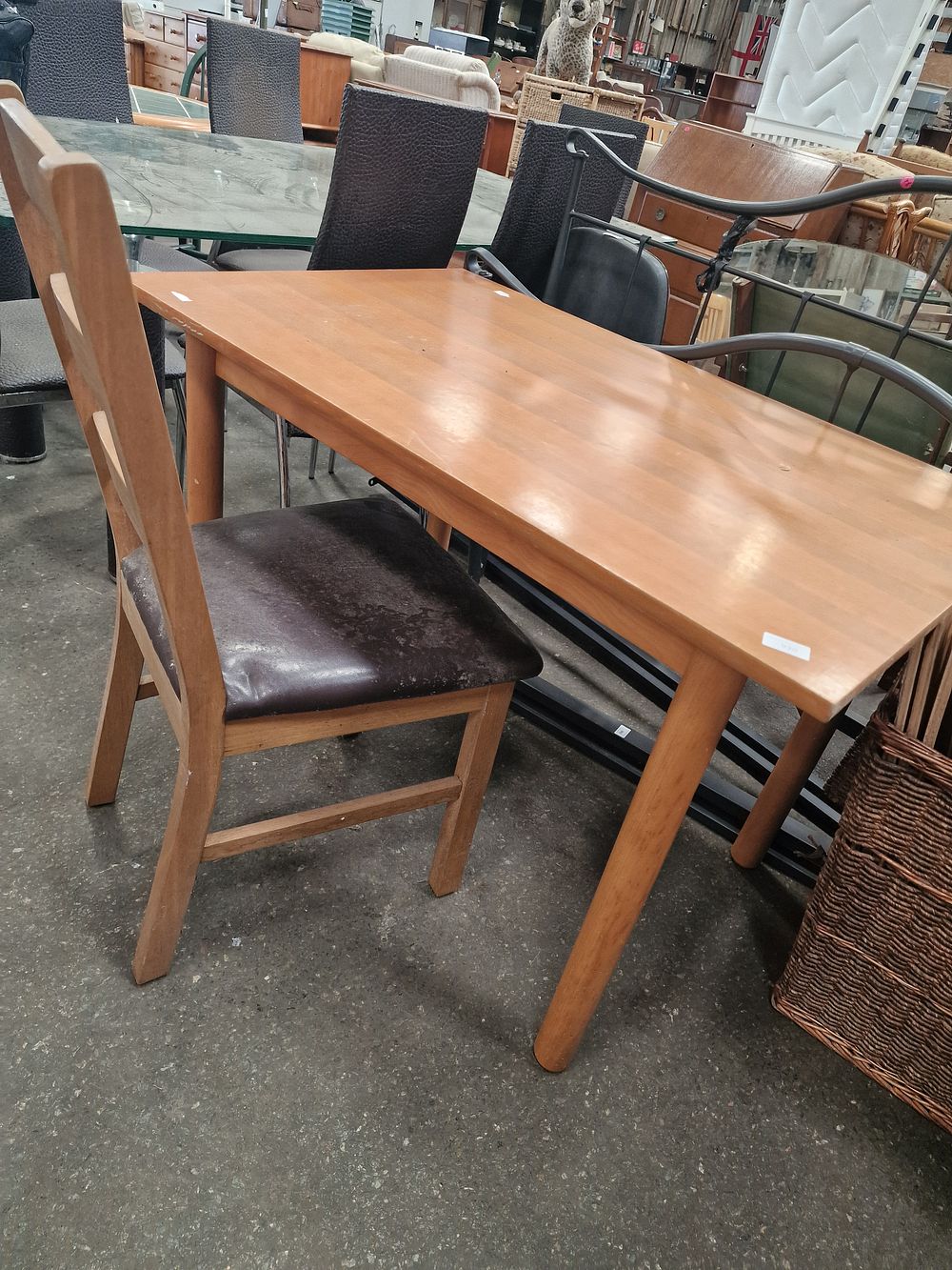 Lot 930: A Beech Rectangular Dining Table and Set of Chairs