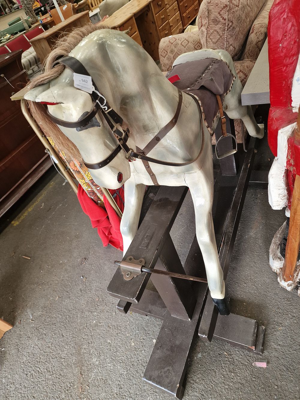 Lot 942: A Vintage Safety Stand Glider Rocking Horse