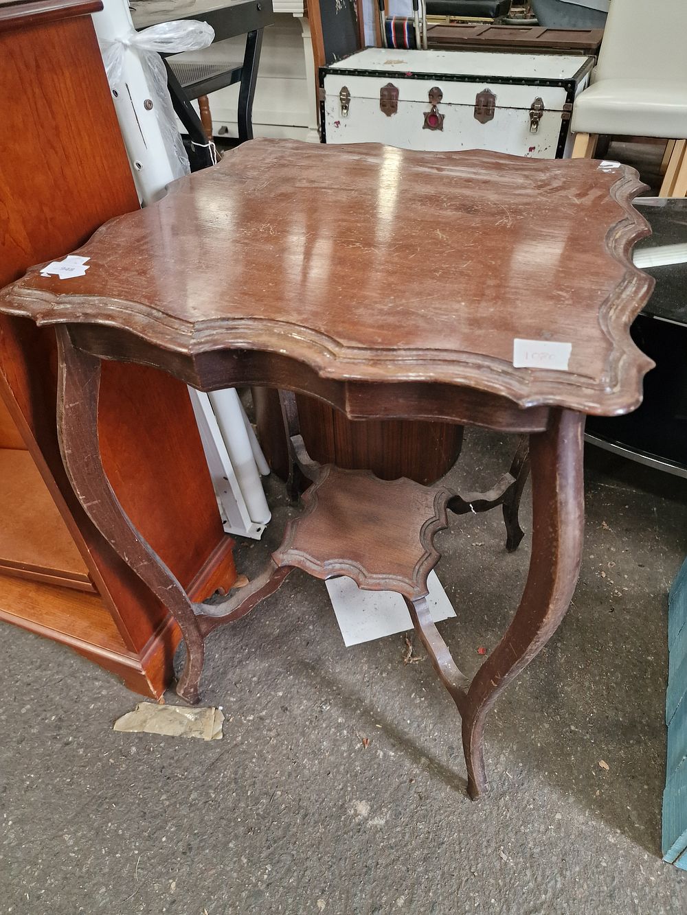Lot 948: A Mid-20th Century Mahogany Scalloped Occasional Table