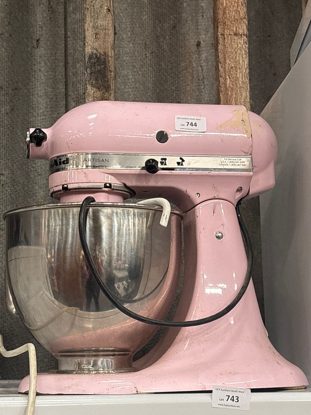 Lot 744: KitchenAid Artisan Pink Stand Mixer