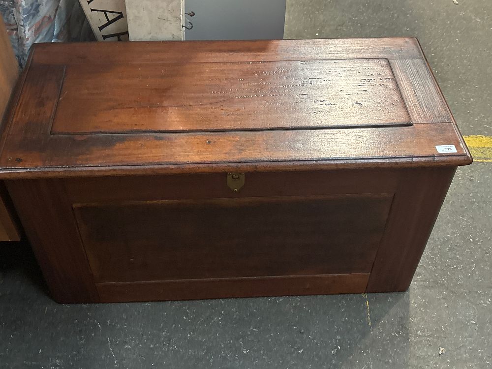 Lot 779: A 19th Century Mahogany Paneled Blanket Chest / Coffer