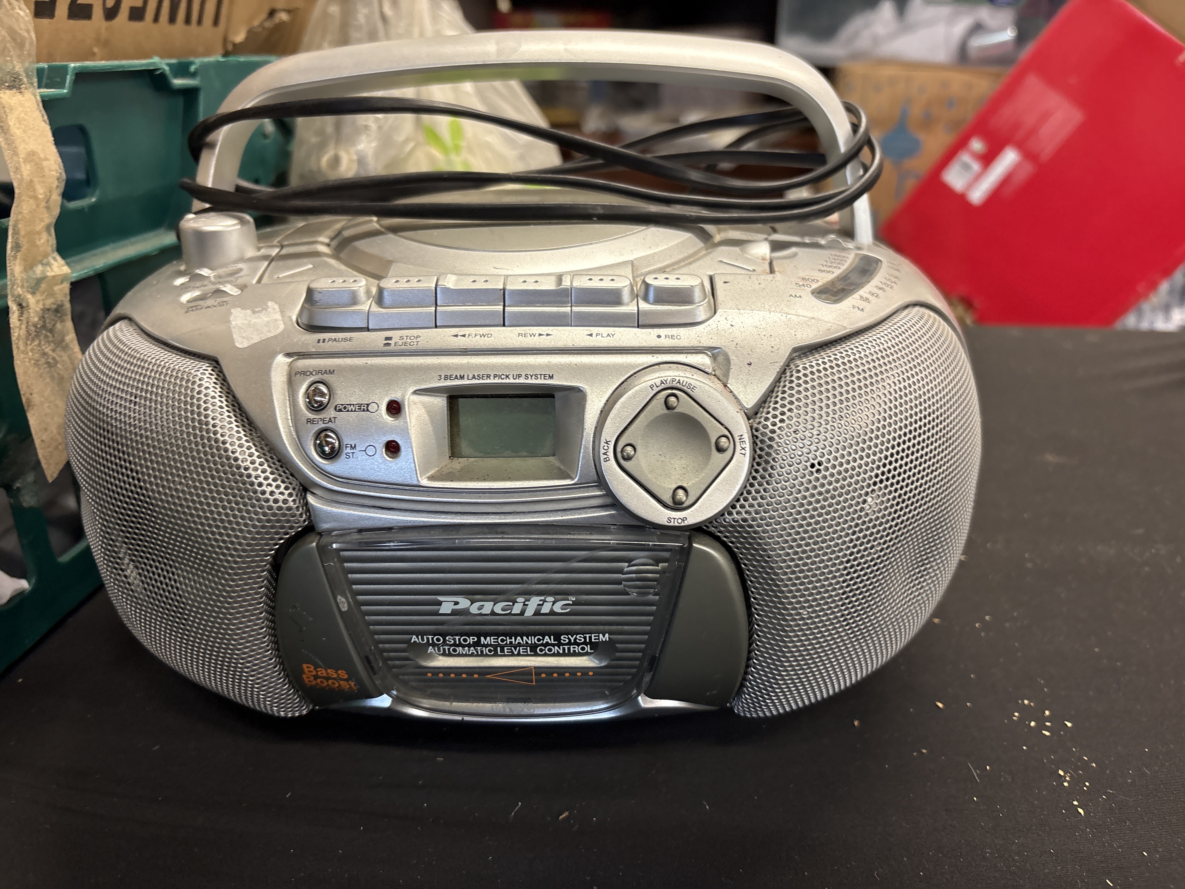Pacific Portable CD Cassette AM/FM Radio Boombox