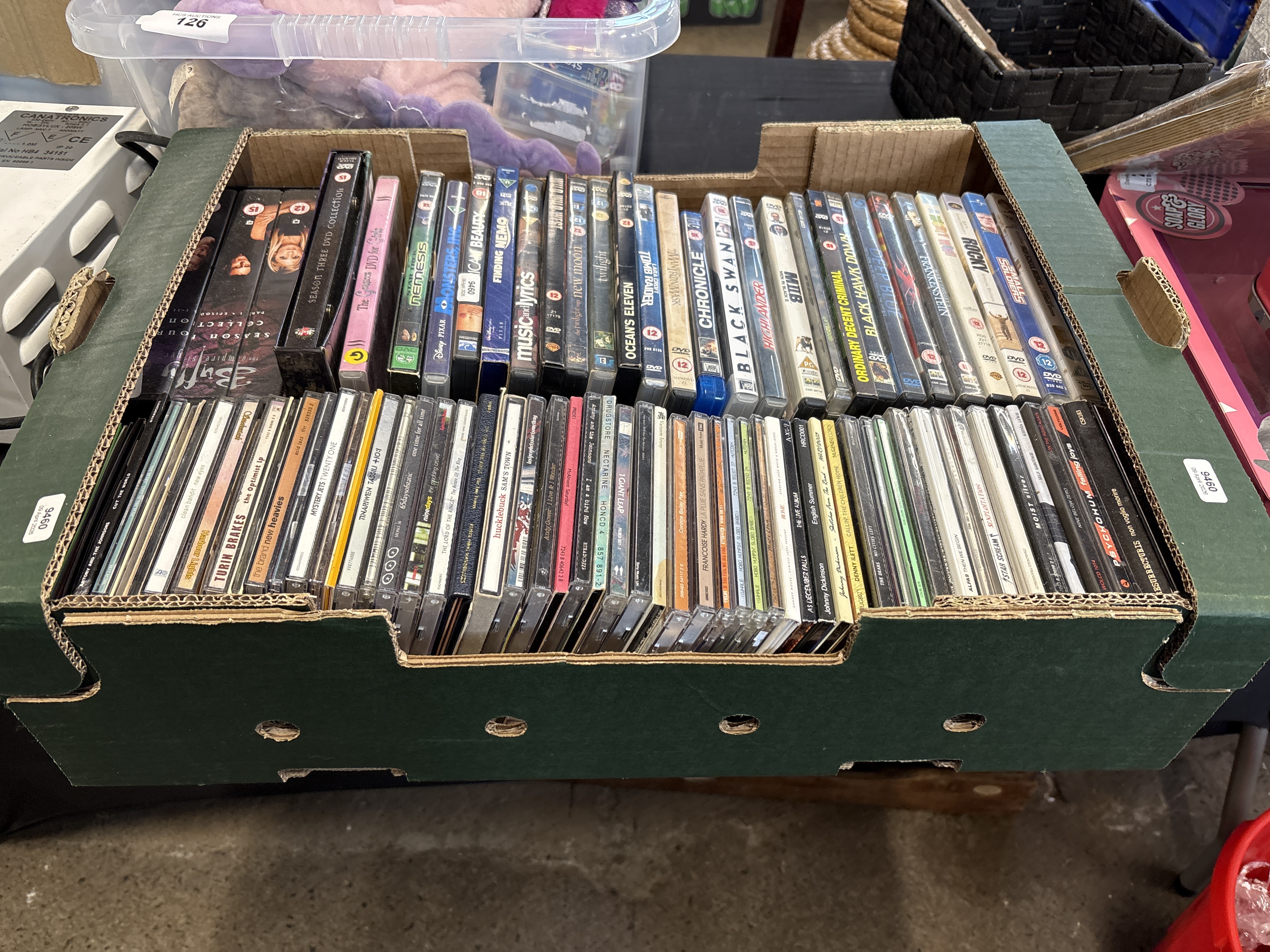 A Collection of DVDs, Blu-ray Discs, and Music CDs