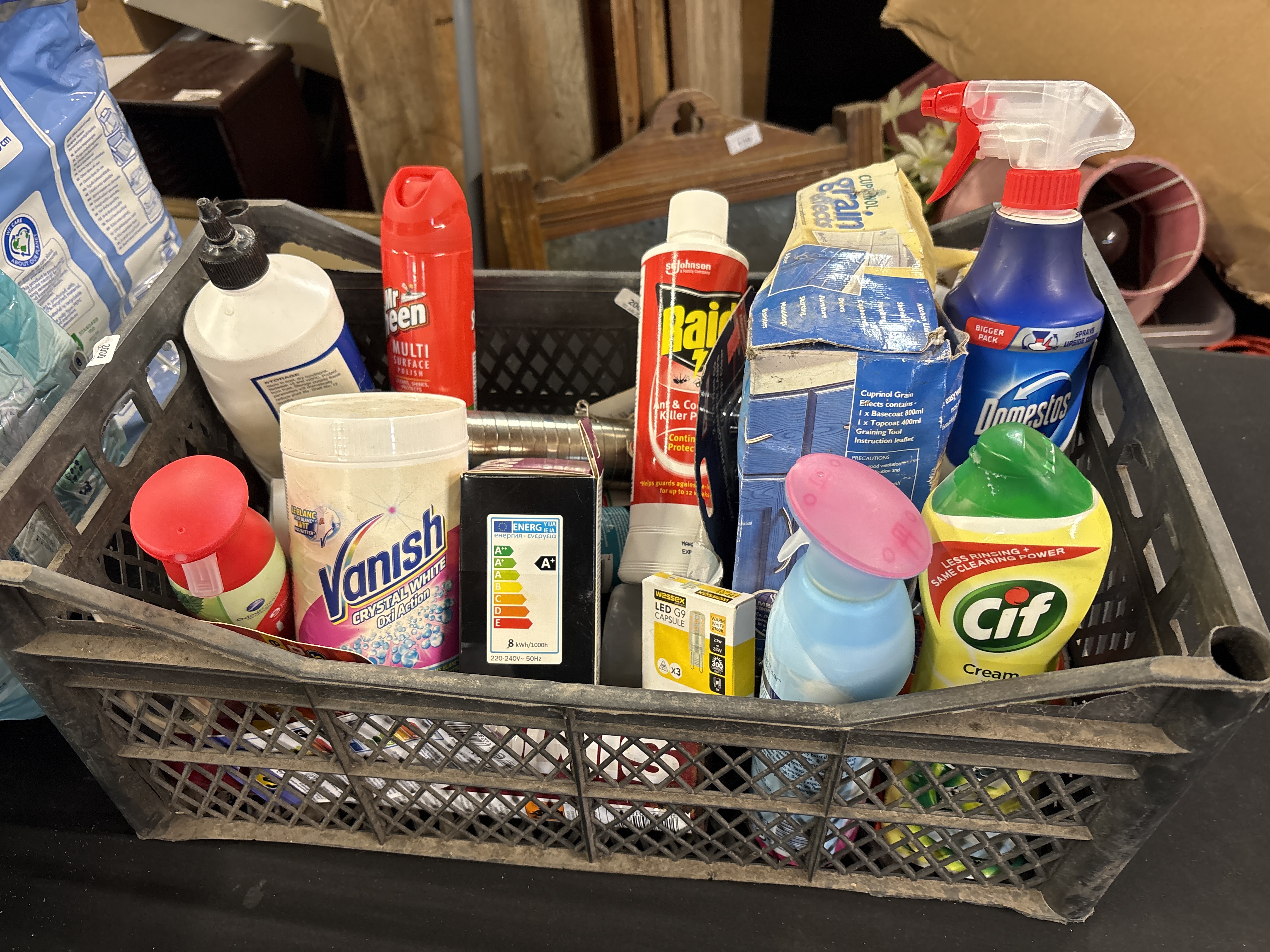 An Assortment of Branded Household Cleaning and Maintenance Products