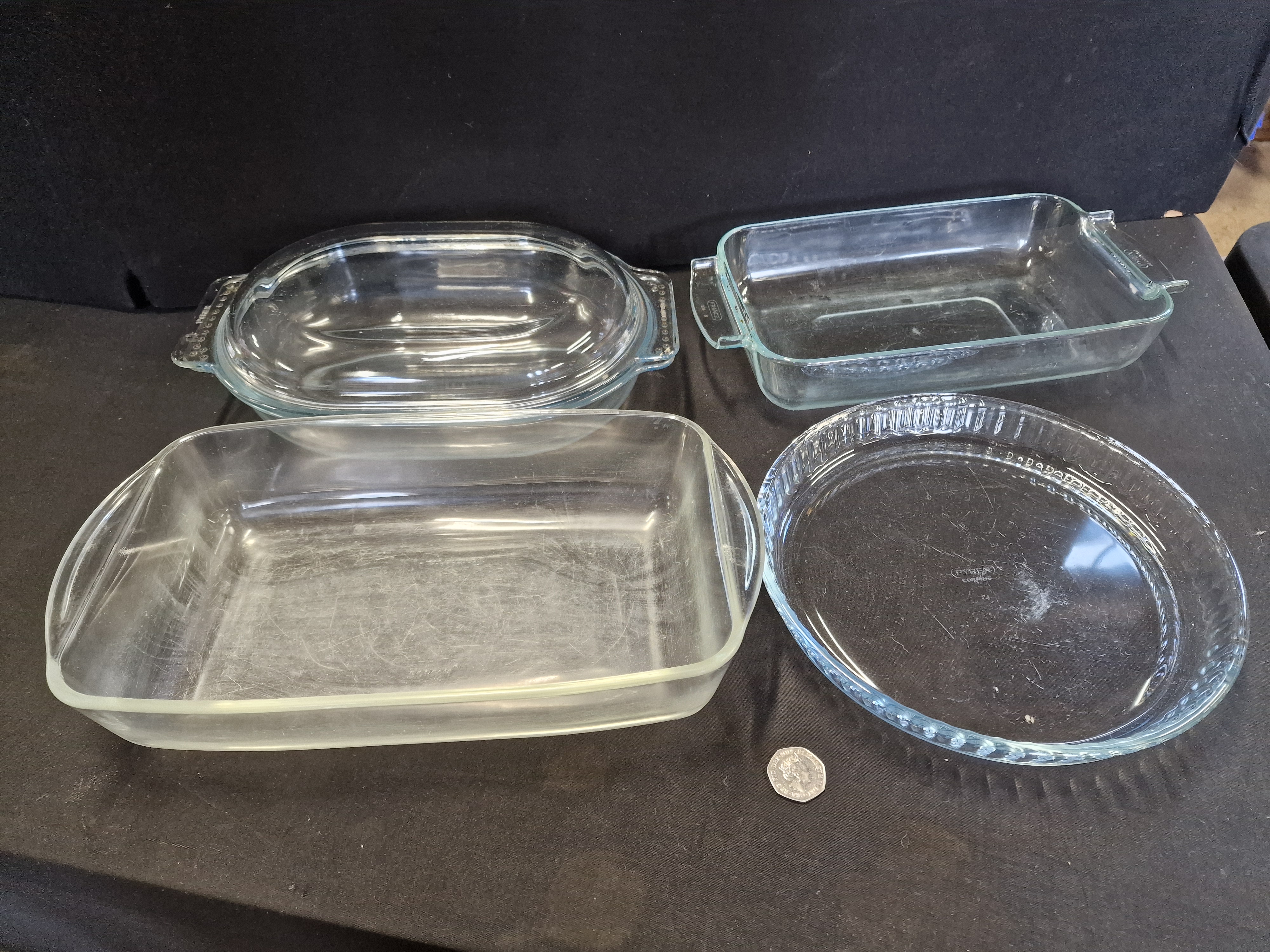 A Collection of Pyrex Corning Borosilicate Glass Ovenware