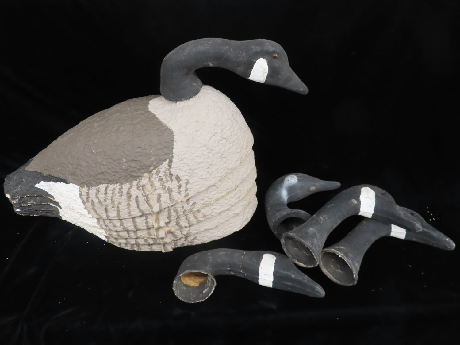 Lot 425 5 Paper Mache` Canadian Goose shells w/4 paper mache` heads