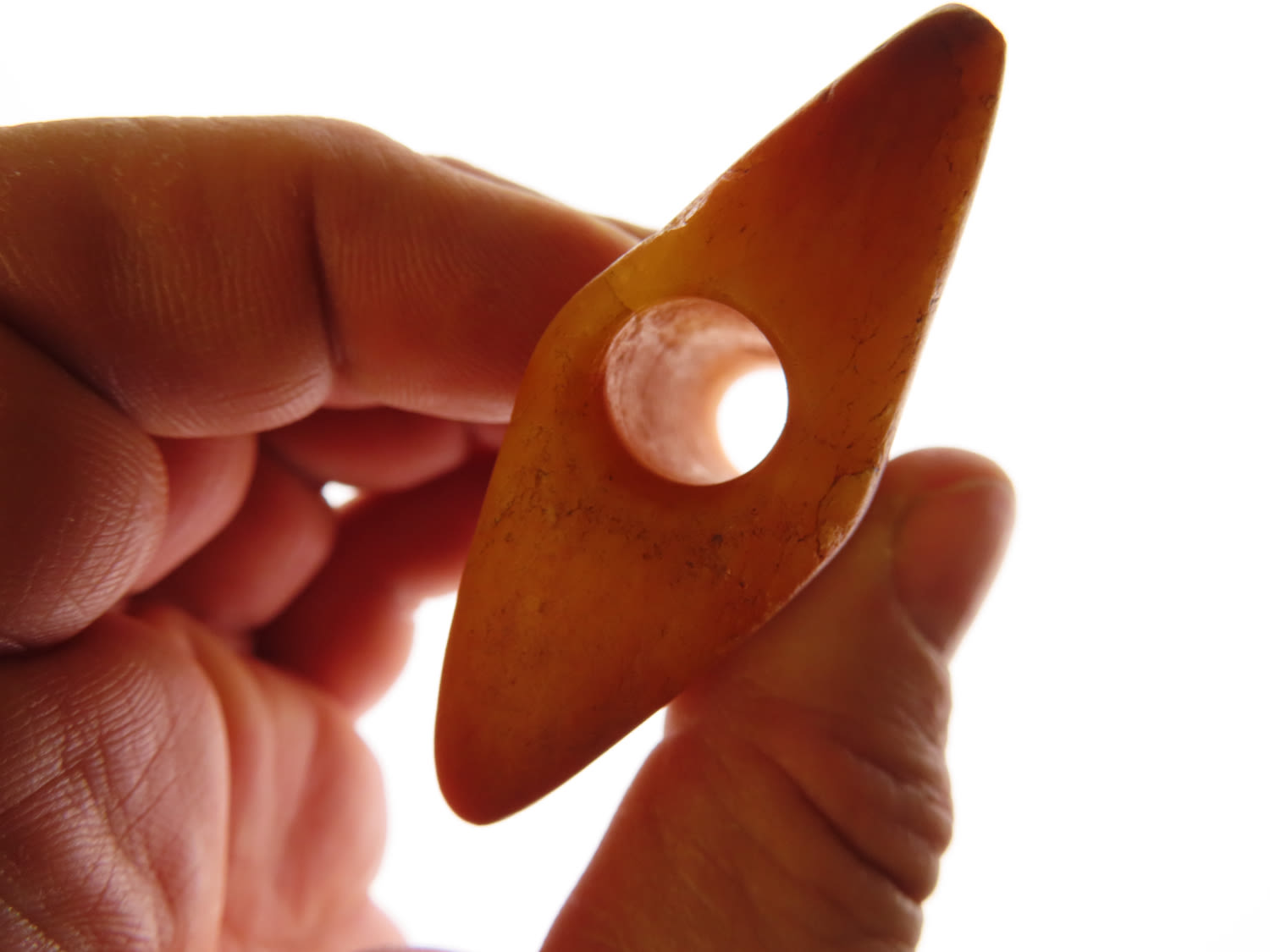 Lot 151 PHENOMENAL FERRINGENOUS QUARTZ HOURGLASS BANNERSTONE, FOUND