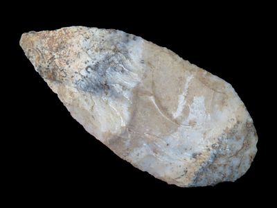 4 1/4" Archaic Blade made of Avon, Morgan Co. Illinois EX Randall May