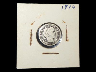 Nice 1916 Silver Barber Dime.Auctioning as Authentic & Unaltered