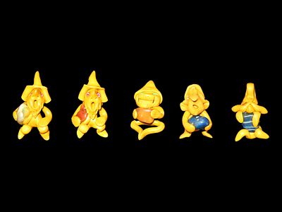 5 Gemstone Gnomes, 1 1/2".Auctioning as Authentic & Unaltered