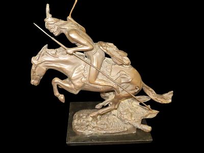 Amazing 21" x 24" Frederic Remington Bronze, titled "Cheyenne". Amazing 21" x 24" Frederic