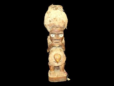 African Fertility Statue, Central West Africa Congo Region. Approx 24" Tall and is adorned with
