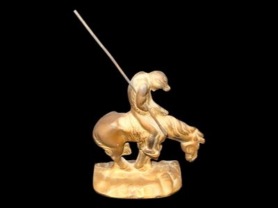 5 5/8" Cast Iron Book End-Modeled after James Earle Frasier"s "End of the Trail" sculpture, first.