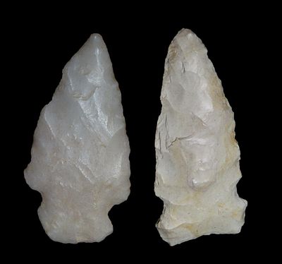 Lot of 2 Side Notch Pts., found by Adam Sisler & Family in Keokuk Co., Iowa