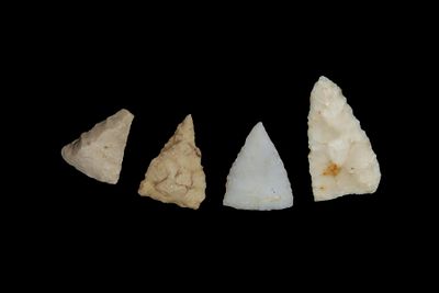 Group of 4 Triangluar Pts, found by Adam Sisler & Family in Keokuk Co., Iowa
