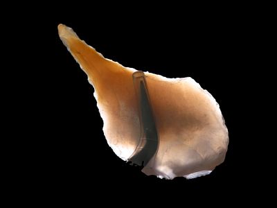 2 3/8" Paleo Uniface Drill, Colorado River, Oregon, EX Jim Lee Collection, Reviewed and 