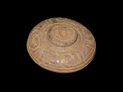 2 5/16" x 2 5/16" x 15/16" Pre-Columbian Shaman Ceremonial Engraved Stone, Motley COA, found in 