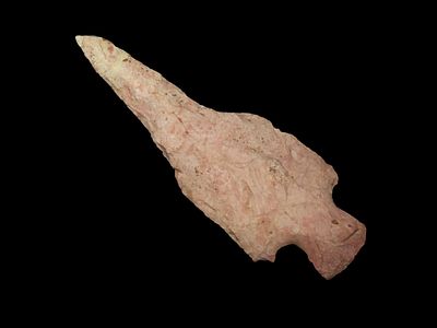 3 1/4" x 1 1/8" Hafted Drill Missouri EX: Heike Collection