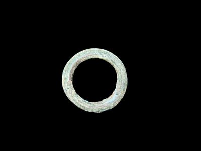1" Rare African Bronze Yoruba Manilla Currency Ring Nigeria 17th-19th