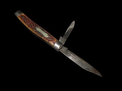 3 13/16" Vintage Sabre Brand Double Blade Pocket Knife, made in Japan