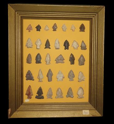 11" x 13" Frame of Bird Points, St. Charles County Missouri, Found by Ron Knowles