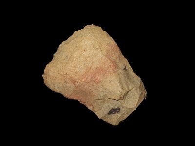 3 3/8" Polished Flint Spade, Madison County Illinois. Nice Use Polish. Found by Ron Knowles