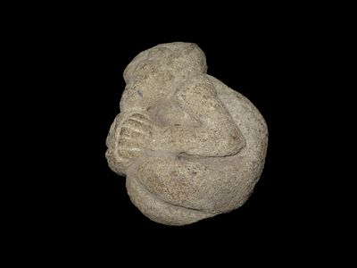 6 1/4" Chavin Human Effigy Statue, Peru, Motley COA, Very Detailed Example