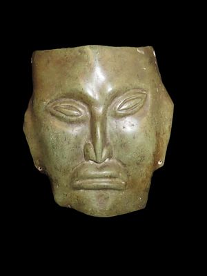 Huge 11" Tall Human Effigy Mask, Jadeite, Mexico, Motley COA, Amazing Large Example, Super 