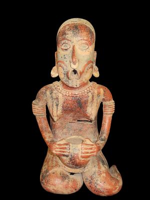 16" Pre-Columbian Nayarit Style Human Effigy Figure, Glued at Midsection, Western Mexico, #RK-P93