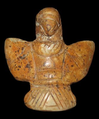 2 1/16" X 1 7/8" Pre Columbian Flying Bird Effigy Pendant Made From Bone, Found in Peru