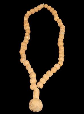 25" Pre Columbian Pottery Bead Necklace, Found in South America