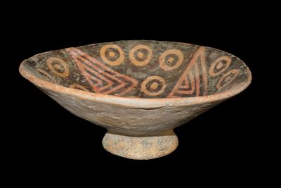 8 3/4" Pre Columbian Narino Pottery Bowl, From Columbia