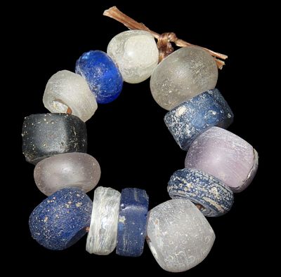 Set of Blue and White Dutch Trade Beads