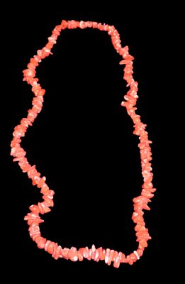 Strand of Fossil Coral Chips, Tibet