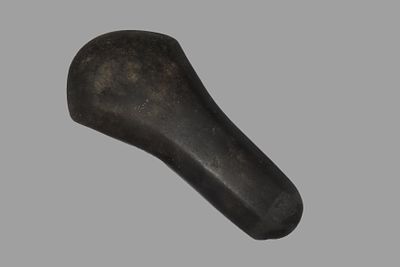 7 18" x 3 7/16" Pre-Columbian Colorful Hardstone Votive(Ceremonial)Hand Axe, Motley COA, from 