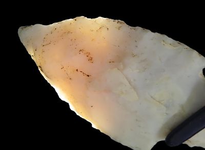 2 5/8" Translucent Stemmed Point, Found Between 1968- 2023 By Jeff Thompson in Either Florida 