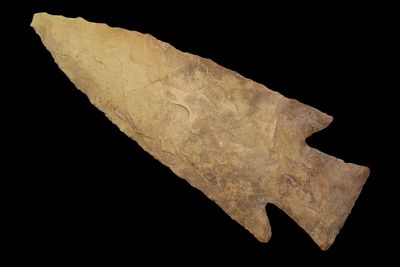 3 7/8" x 1 1/2" Hardin Point, Johnson COA, White Chert, Independence County Arkansas, Ex James 