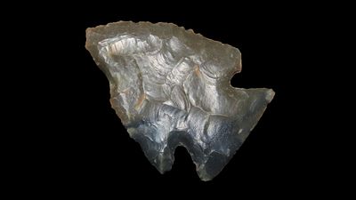 1 3/4" Kirk Corner Notch, Serrated, Sonora, Benton Co., Tennessee, Ex. Visconti, Ex. Jim Lee 