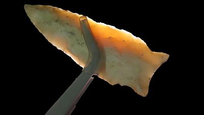 2 1/2" Eared Early Archaic Dalton, Flint Ridge Ohio, Ex. Jim Lee, Ex. Dickey