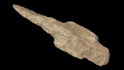 3 15/16" Adena Drill, Benton Co., Tennessee, Ex. Jim Lee, Ex. Dickey