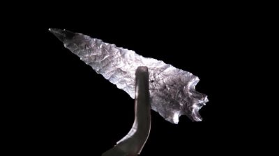 2 1/8"Clear Obsidian Elko, Lake Co., Oregon, Ex. Williams, Ex. Jim Lee, Ex. Dickey