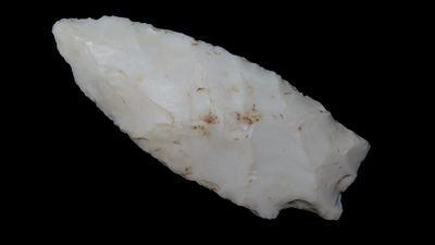 3 1/2" Kampsville Barbed, Calhoun Co., Illinois, Ex. Atkins, Ex. Jim Lee, Ex. Dickey