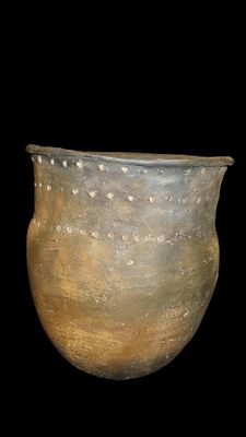 7" Tall, Nice Pottery Spatoon Jar, Restored