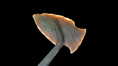 2" x 1" Gray Side Notched Arrowhead