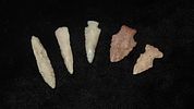 Lot of Two Pencil Drills and Three ArrowheadsImage - 1