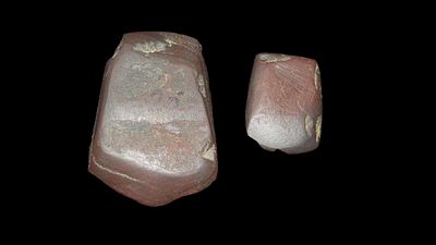 Lot of two Hemitite Celts, Largest measures 2 1/2"