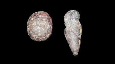 Lot of two Hematite Items, Double grooved Plumment and perhaps a Cone