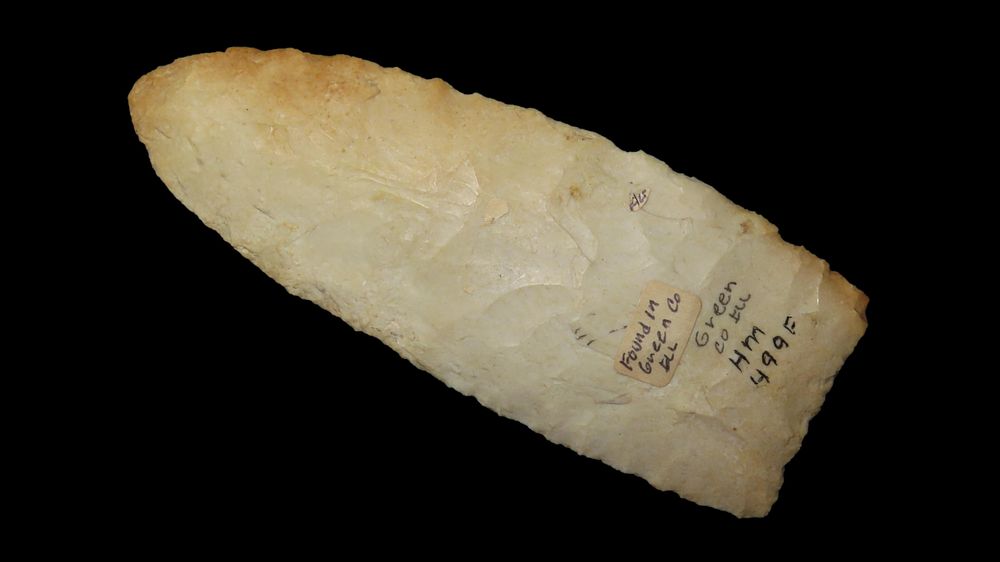 4 3/4" x 1 7/8" Knife, Found in Green Co. Illinois by George Keslar in the town of Adams 